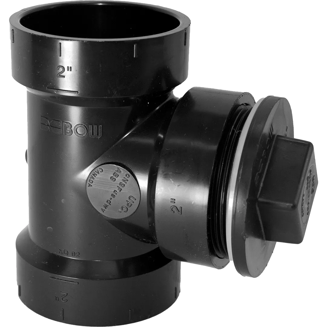 ABS Cleanout Tee With Plug & Gasket ABS Cleanout Tee With Plug & Gasket