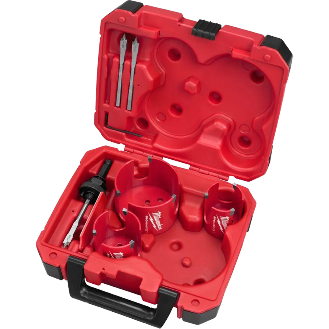 MILWAUKEE MILWAUKEE BIG HAWG Hole Saw Kit - 7 Pieces MILWAUKEE MILWAUKEE BIG HAWG Hole Saw Kit - 7 Pieces