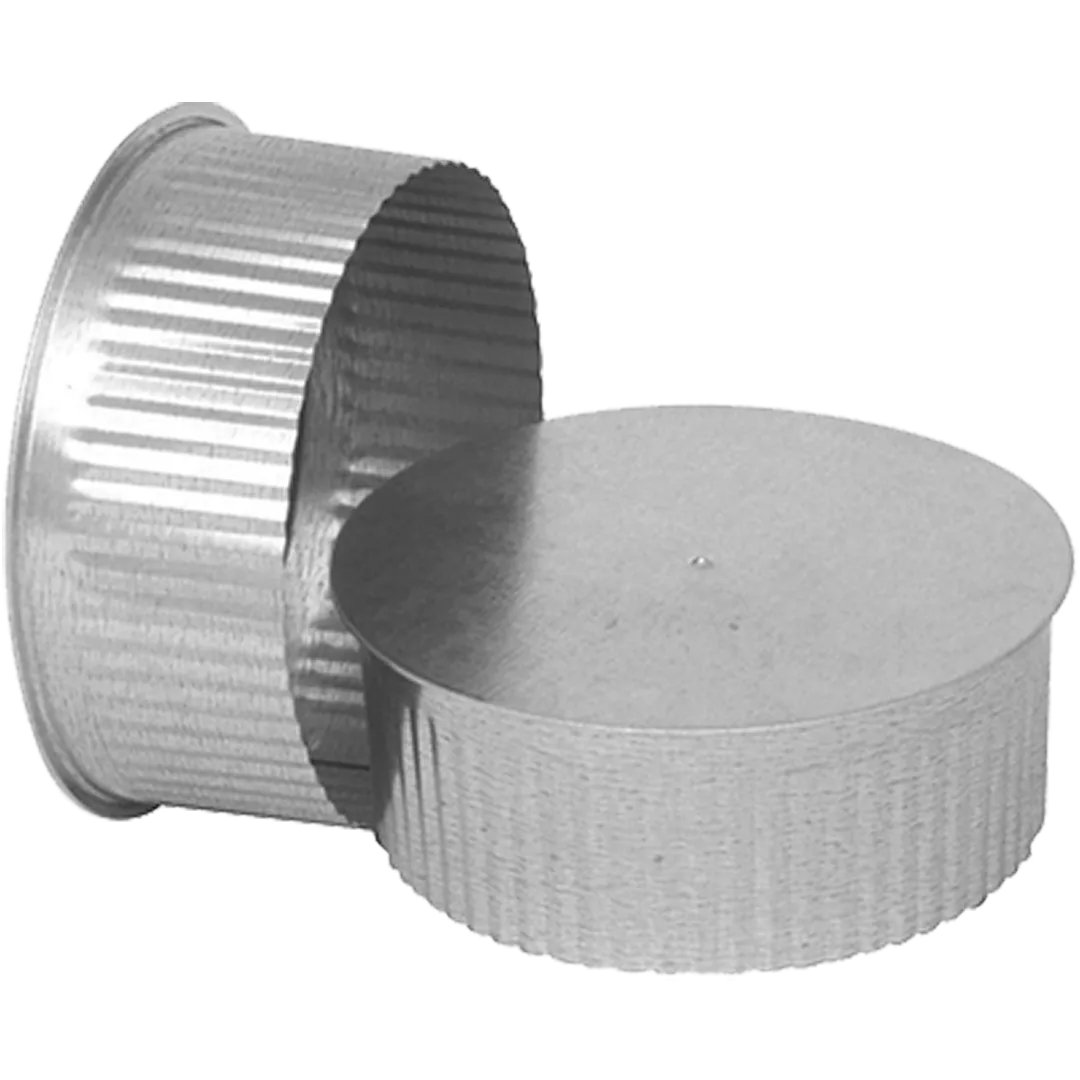 Galvanized Crimped End Caps - Small End - 26 Gauge Galvanized Crimped End Caps - Small End - 26 Gauge