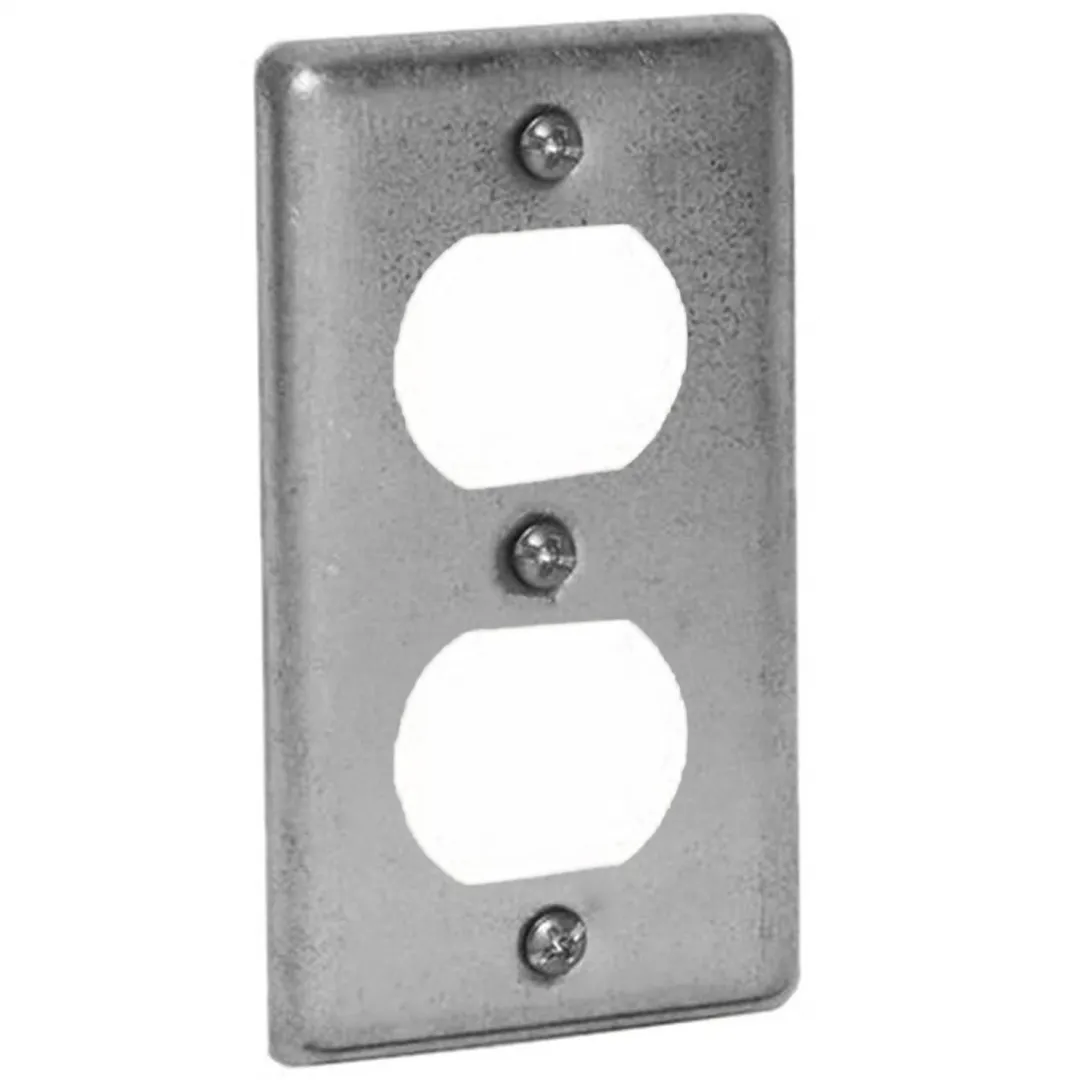 DIVERSITECH DIVERSITECH Galvanized Steel Flat Duplex Receptacle Cover DIVERSITECH DIVERSITECH Galvanized Steel Flat Duplex Receptacle Cover