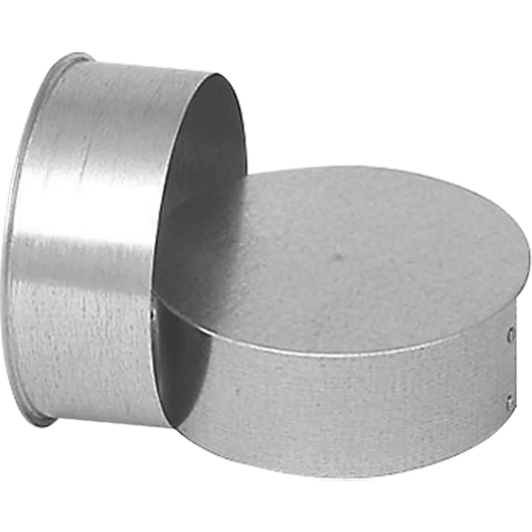 Galvanized Non-Crimped End Caps - Large End - 28 Gauge