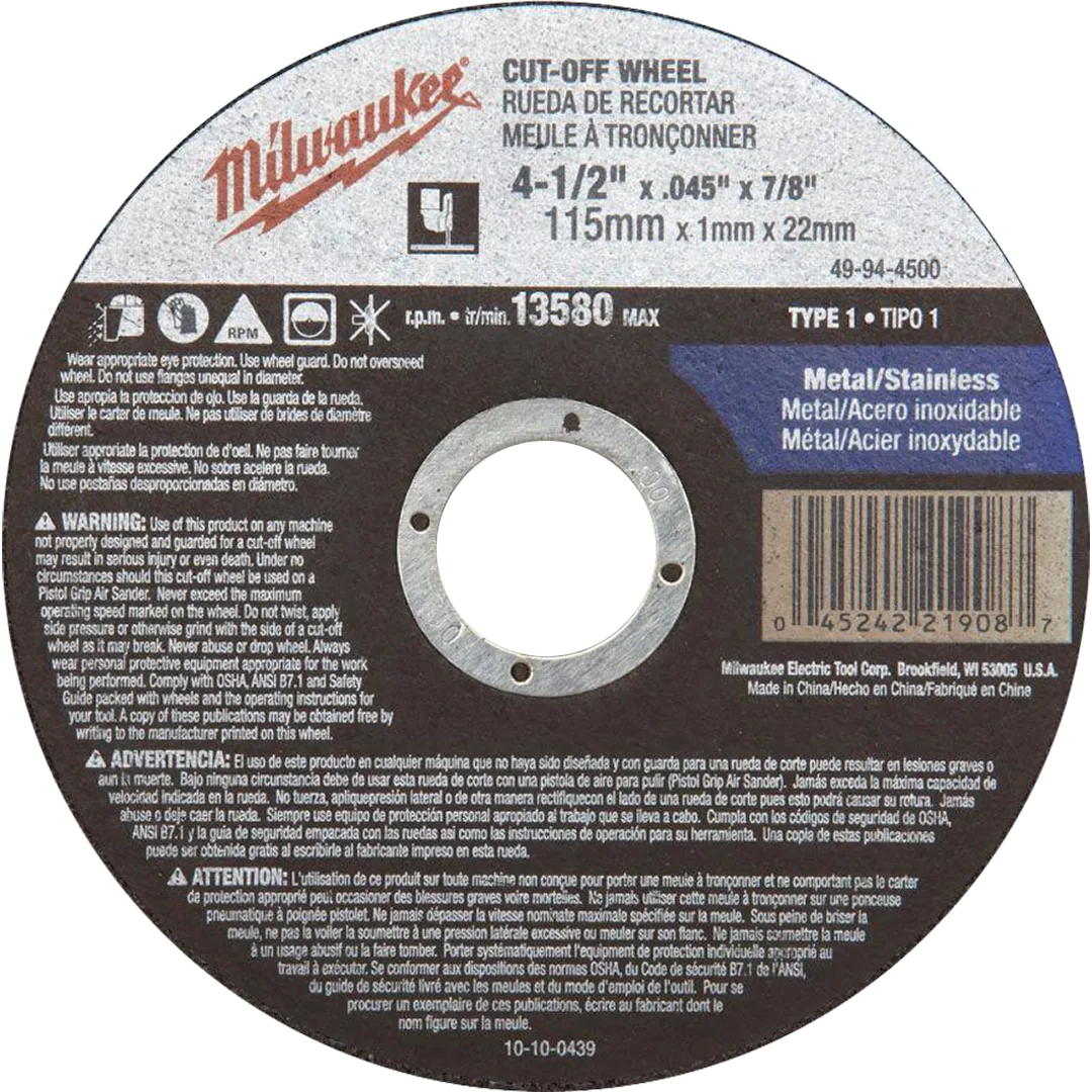 MILWAUKEE MILWAUKEE Grinding & Cutting Wheels MILWAUKEE MILWAUKEE Grinding & Cutting Wheels
