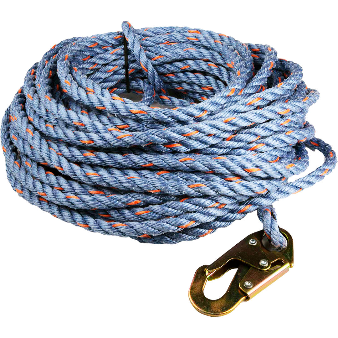 Lifeline Rope With Double Lock Snap Hook End