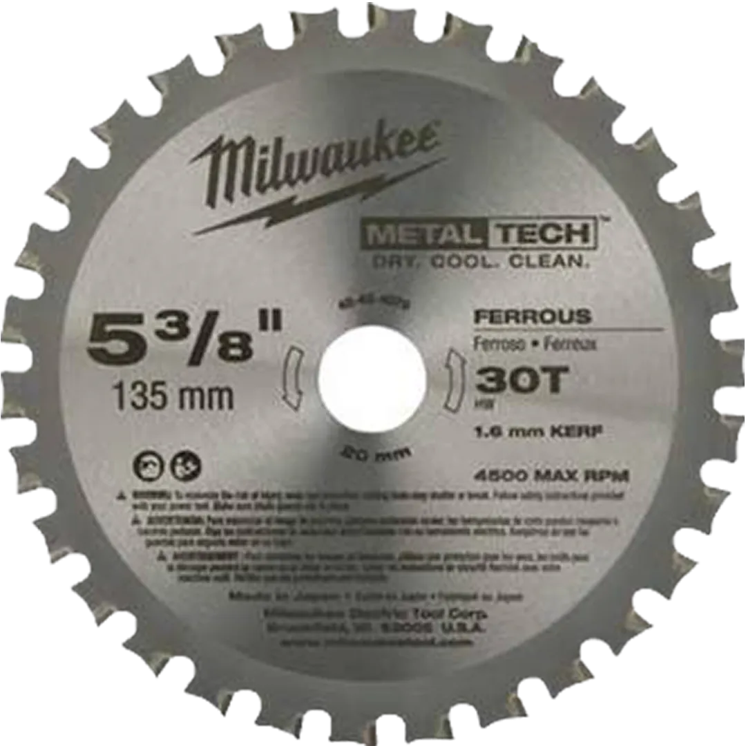 MILWAUKEE MILWAUKEE Round Saw Ferrous Metal Cutting Blades MILWAUKEE MILWAUKEE Round Saw Ferrous Metal Cutting Blades