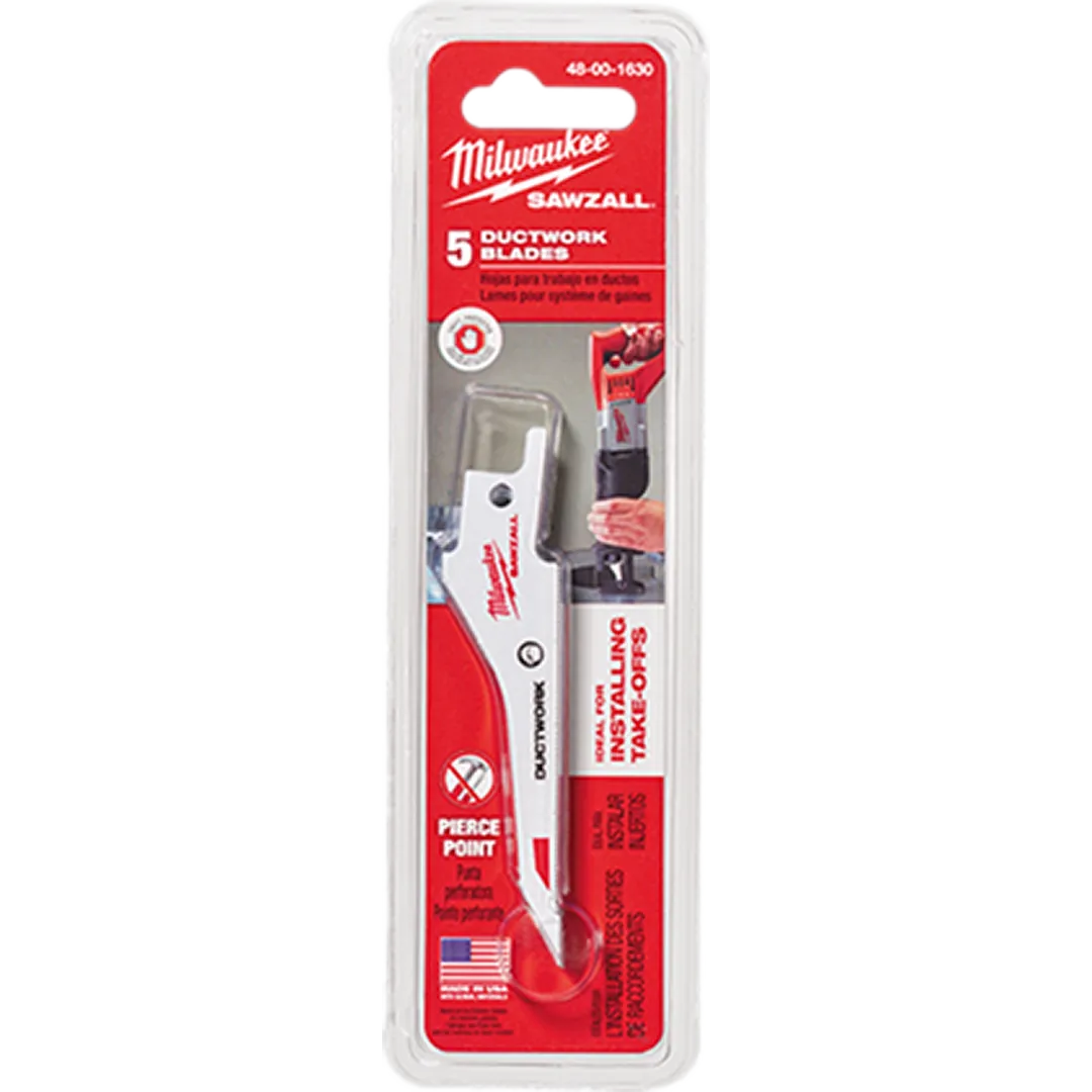 MILWAUKEE MILWAUKEE SAWZALL Ductwork Blades - 5 Pack MILWAUKEE MILWAUKEE SAWZALL Ductwork Blades - 5 Pack