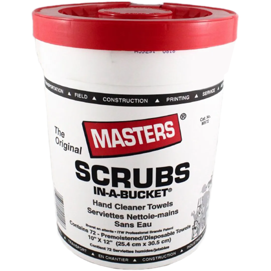 MASTERS MASTERS Scrubs-In-A-Bucket Pre-Moistened Cleaning Hand Towels - 72 Pack MASTERS MASTERS Scrubs-In-A-Bucket Pre-Moistened Cleaning Hand Towels - 72 Pack
