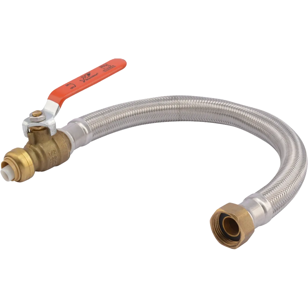 SHARKBITE SHARKBITE Stainless Steel Flex Water Heater Connector With Ball Valve - C x F