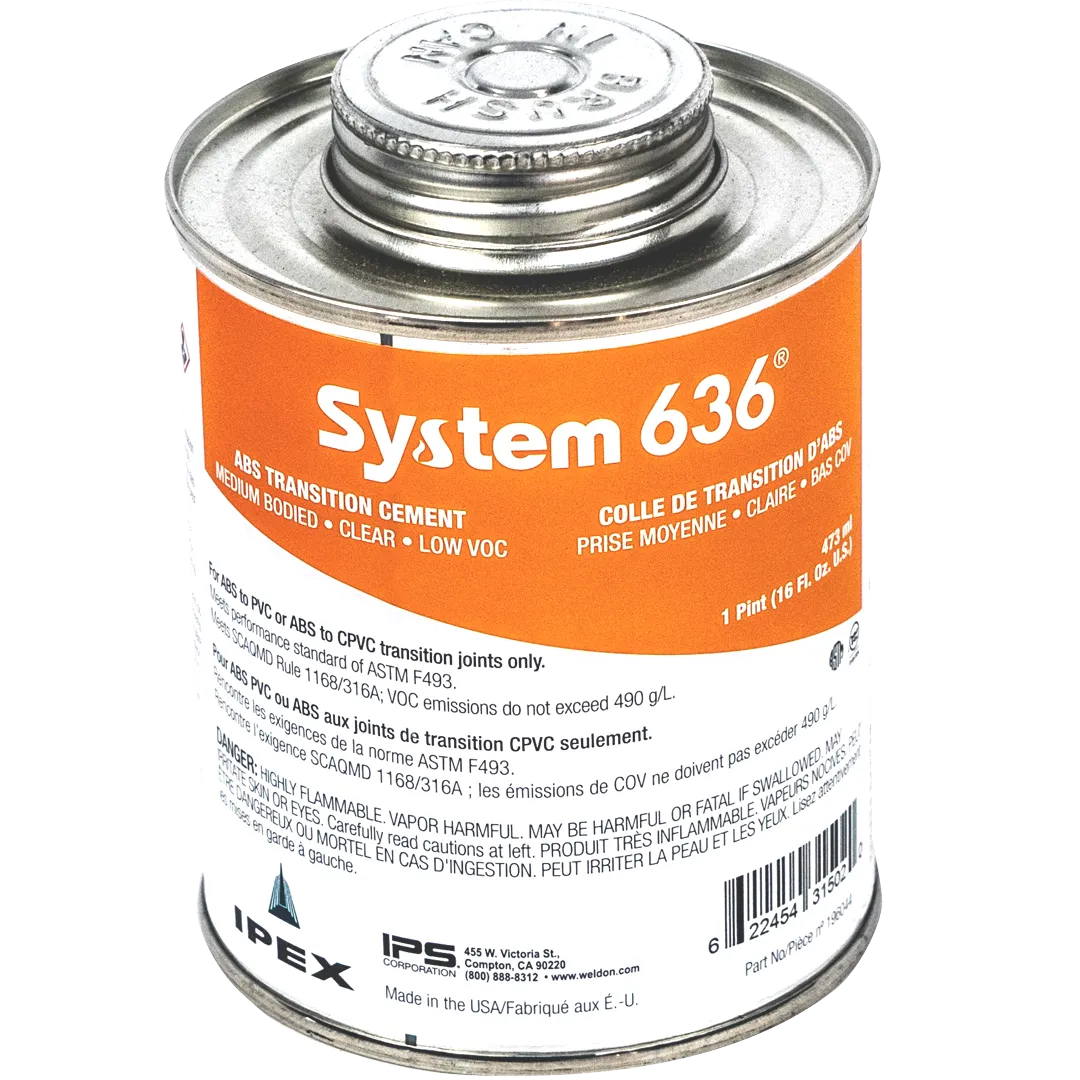 IPEX IPEX System 636 ABS Transition Cement - Medium Bodied IPEX IPEX System 636 ABS Transition Cement - Medium Bodied