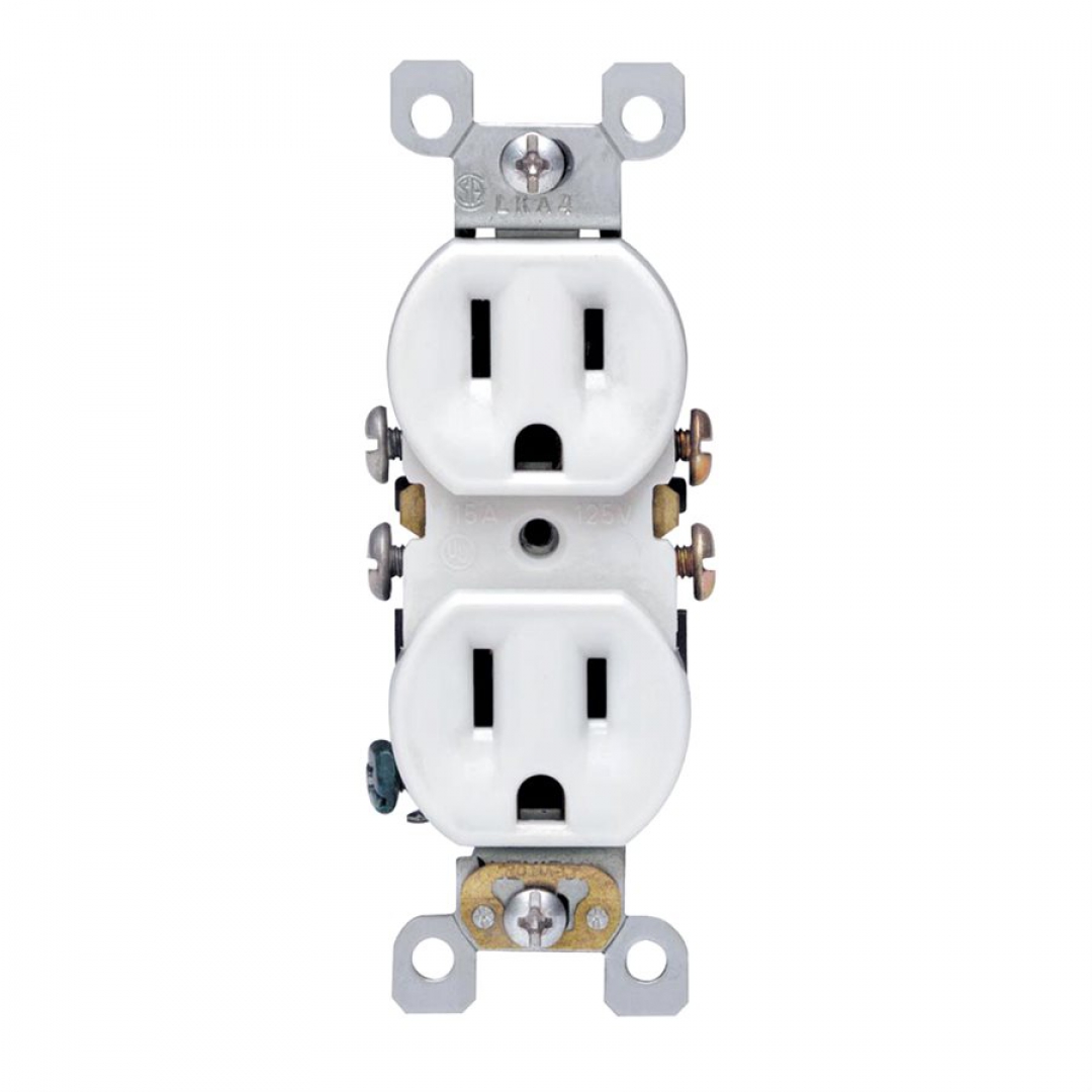 Electrical Duplex Receptacle - White - 15A