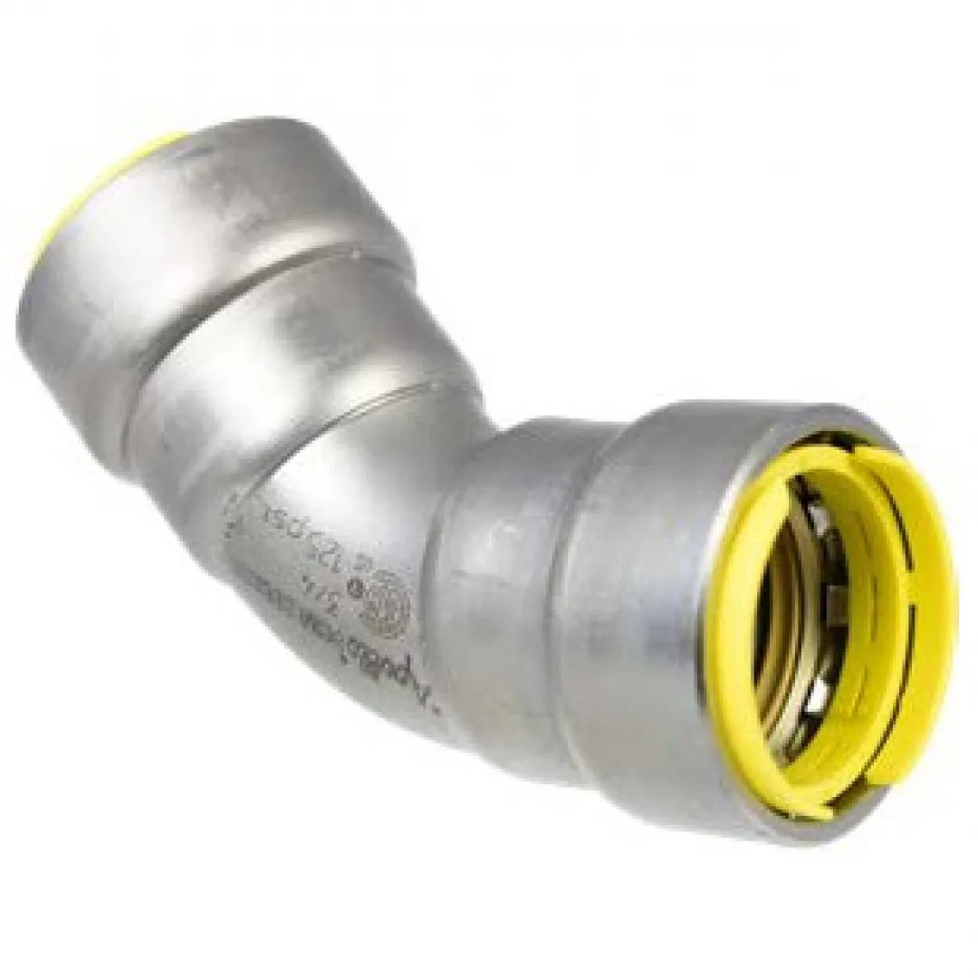 APOLLO VALVES APOLLO VALVES Power Press Carbon Steel 45° Gas Elbows APOLLO VALVES APOLLO VALVES Power Press Carbon Steel 45° Gas Elbows
