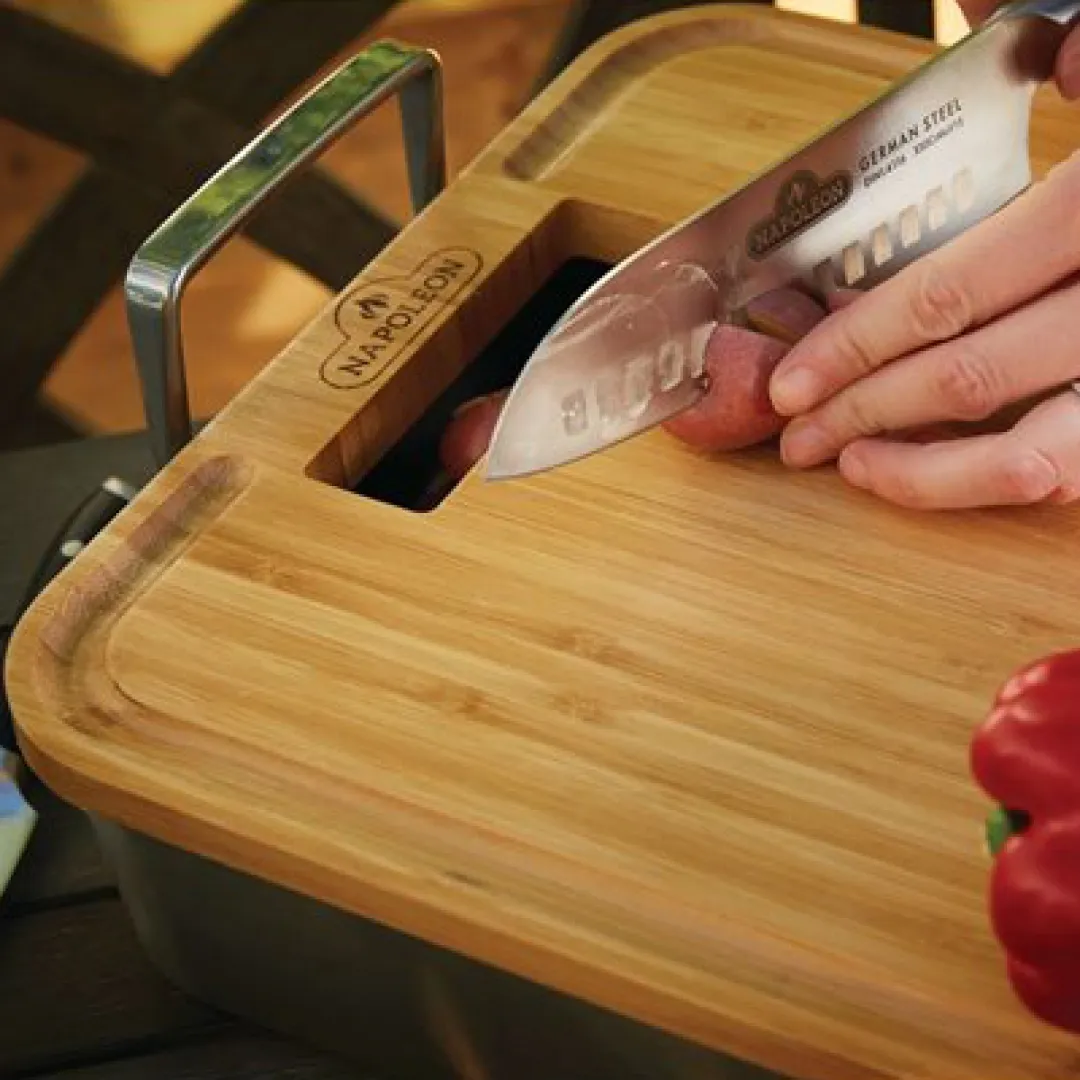 NAPOLEON NAPOLEON Premium Stainless Steel Roasting Pan With Bamboo Cutting Board NAPOLEON NAPOLEON Premium Stainless Steel Roasting Pan With Bamboo Cutting Board